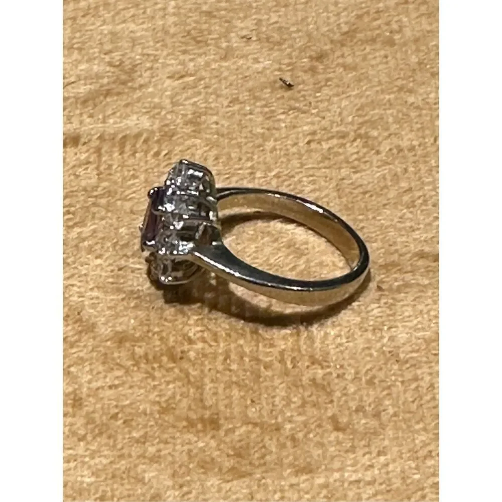 Beautiful faux amythyst and diamond ring
